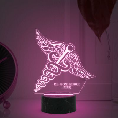Personalized Led Lamp Customized with Name and Logo Multicolored Desk Table lamp Gift For Doctors